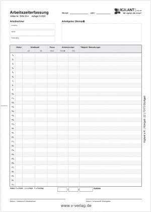 Arbeitszeitnachweis Block A4 50 Blatt | Stundenzettel Minijob MiLoG Stundennachweis | Arbeitszeiterfassung Mindestlohngesetz §17 Gastronomie Bau Reinigung Logistik | Made in Germany